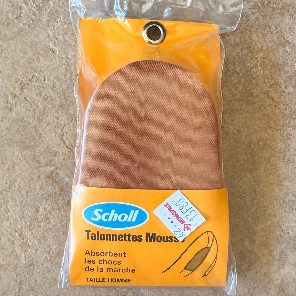 Scholl Talonnettes Mousse Heel Cushions Men's France New Vintage RARE Franc